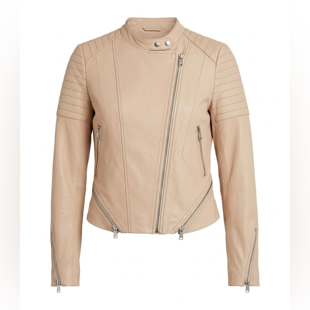 Andrew Marc x Richard Chai Leather Moto Jacket Lambskin Size M NWT